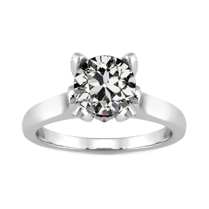 2 Carats Old Mine Cut Round Real Diamond Solitaire Engagement Ring HarryChadEntcom Rings 2 Carats Old Mine Cut Round Real Diamond Solitaire Engagement Ring HarryChadEntcom Rings