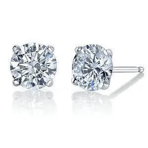2 Ct Round Cut Natural Earth Mined Diamond Stud Earring Pair White Gold Women Jewelry GB Earrings 2 Ct Round Cut Natural Earth Mined Diamond Stud Earring Pair White Gold Women Jewelry GB Earrings