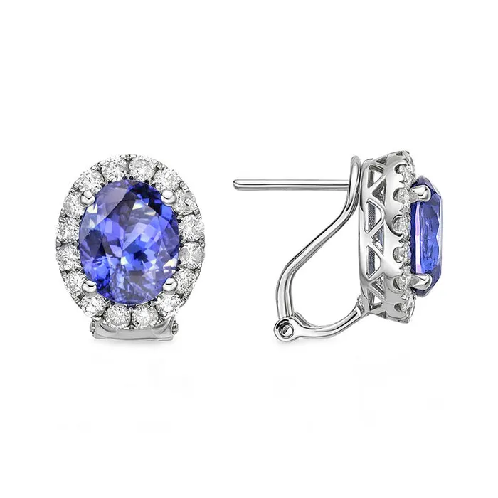 510 Ct Tanzanite With Natural Earth Mined Diamond Women Studs Earrings White Gold 14K GB Earrings 510 Ct Tanzanite With Natural Earth Mined Diamond Women Studs Earrings White Gold 14K GB Earrings
