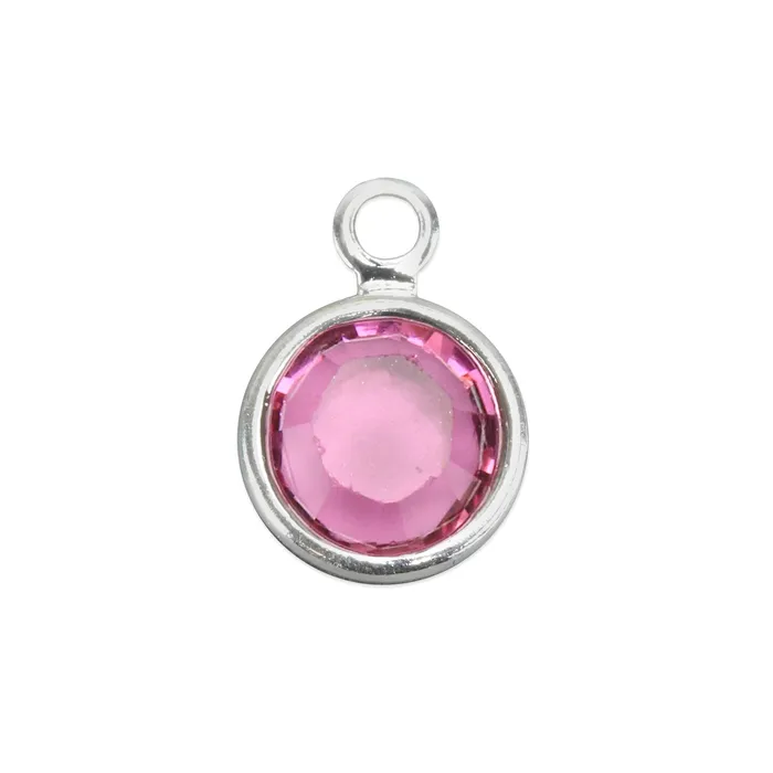 AP Charm Necklaces Crystal Channel Charm Rose OCTOBER 6mm Stone Pack of 8