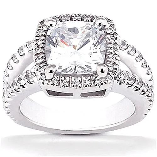 Big Cushion Natural Earth Mined Diamond Halo Setting Ring 425 Carat Split Shank White Gold GB Rings Big Cushion Natural Earth Mined Diamond Halo Setting Ring 425 Carat Split Shank White Gold GB Rings