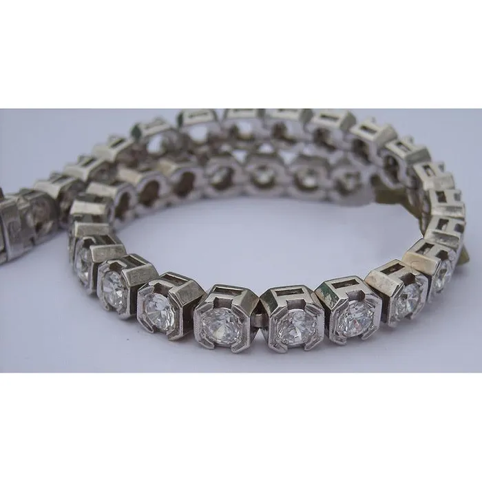 Bracelets 15 Carats Vs Natural Earth Mined Diamond Half Bezel New Tennis Bracelet GB Bracelets 15 Carats Vs Natural Earth Mined Diamond Half Bezel New Tennis Bracelet GB