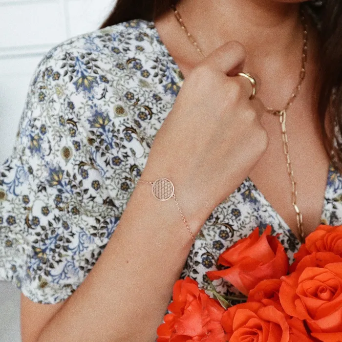 Bracelets Flower of Life Bracelet Rose Gold Hey Happiness Bracelets Flower of Life Bracelet Rose Gold Hey Happiness