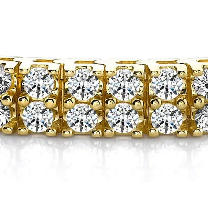 Bracelets GB Round Natural Earth Mined Diamonds Basic Tennis Bracelet Yellow Gold 14K 11 Carats Bracelets GB Round Natural Earth Mined Diamonds Basic Tennis Bracelet Yellow Gold 14K 11 Carats