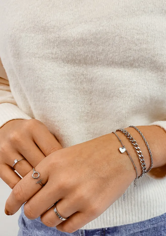 Bracelets Hey Happiness Shell Heart Pendant Chain Bracelet Silver Bracelets Hey Happiness Shell Heart Pendant Chain Bracelet Silver