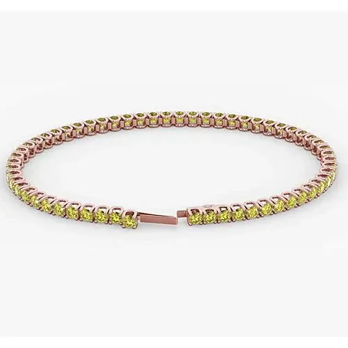 Bracelets Real Yellow Natural Earth Mined Diamond Tennis Bracelet GB Bracelets Real Yellow Natural Earth Mined Diamond Tennis Bracelet GB
