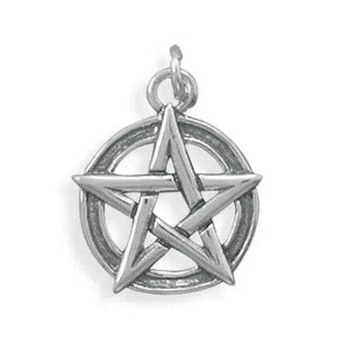 Charm Necklaces MMA MMA Oxidized Pentagram Charm