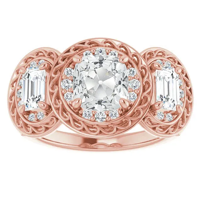 Cushion Halo Ring Old Mine Cut Natural Earth Mined Diamond Prong Set Filigree 1050 Carats HarryChadEntcom Rings Cushion Halo Ring Old Mine Cut Natural Earth Mined Diamond Prong Set Filigree 1050 Carats HarryChadEntcom Rings