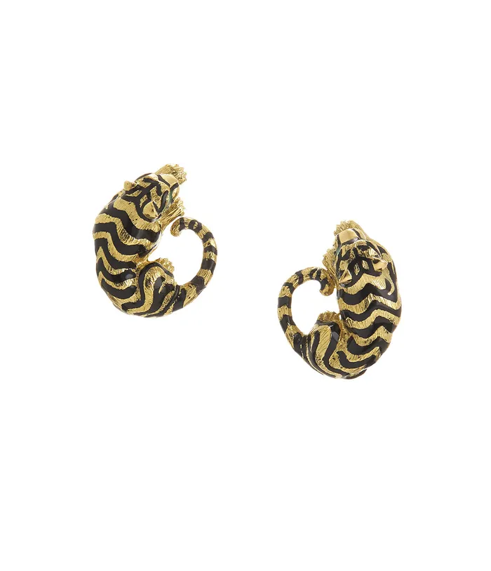David Webb Earrings Tiger Earrings