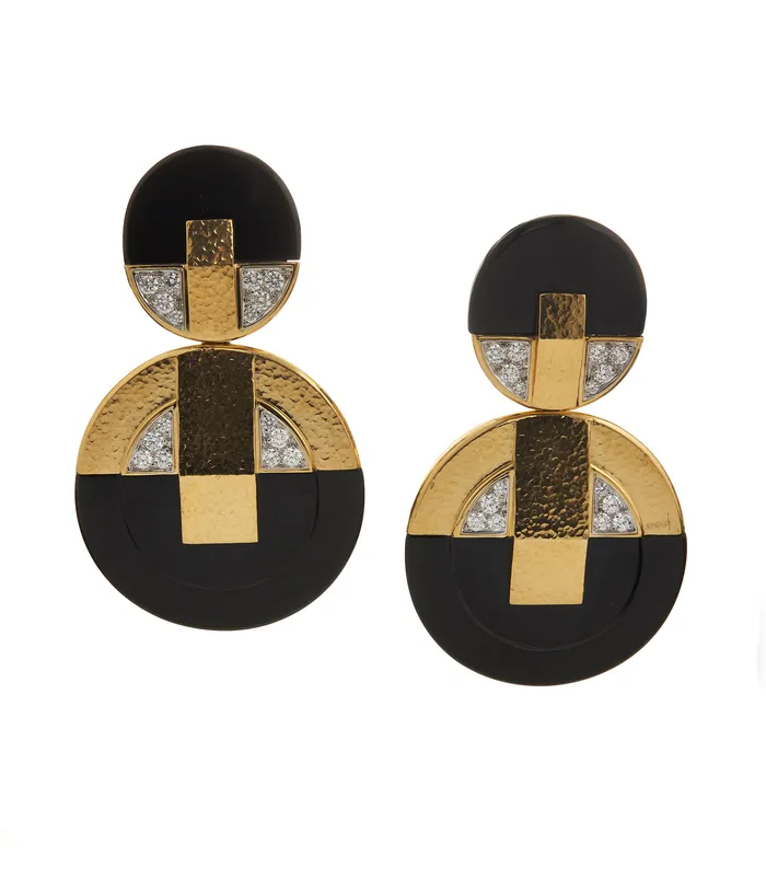Discus Earrings Black Onyx David Webb Earrings