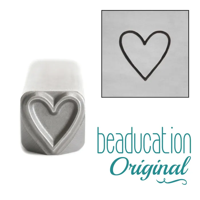 DS 38 Necklaces Tall Heart Metal Design Stamp 83mm Beaducation Original