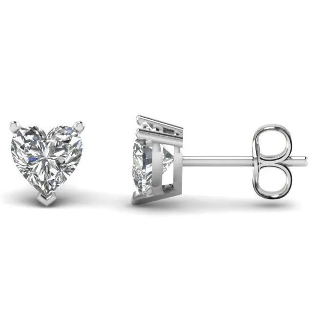Earrings 300 Carats Real Natural Earth Mined Diamonds Studs Heart Cut Earrings GB Earrings 300 Carats Real Natural Earth Mined Diamonds Studs Heart Cut Earrings GB