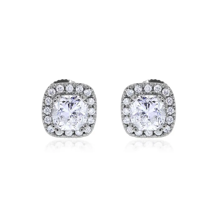 Earrings GB 230 Ct Cushion And Round Cut Natural Earth Mined Diamonds Studs Halo Earrings Earrings GB 230 Ct Cushion And Round Cut Natural Earth Mined Diamonds Studs Halo Earrings