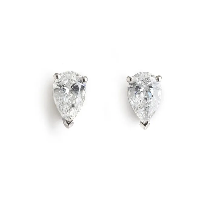 Earrings GB 250 Carats Pear Cut Sparkling Genuine Natural Earth Mined Diamonds Studs Earrings White Gold Earrings GB 250 Carats Pear Cut Sparkling Genuine Natural Earth Mined Diamonds Studs Earrings White Gold