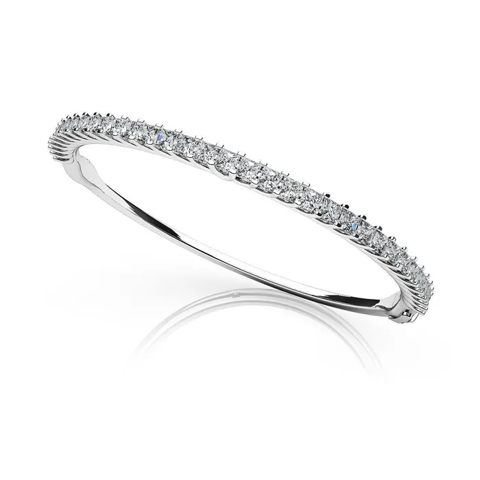 Earrings GB 9 Ct Princess Cut Natural Earth Mined Diamonds Bangle Solid White Gold Earrings GB 9 Ct Princess Cut Natural Earth Mined Diamonds Bangle Solid White Gold