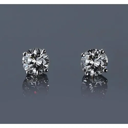 Earrings GB Basket Setting 120 Carats Round Natural Earth Mined Diamond Stud Earring White Gold 14K Earrings GB Basket Setting 120 Carats Round Natural Earth Mined Diamond Stud Earring White Gold 14K