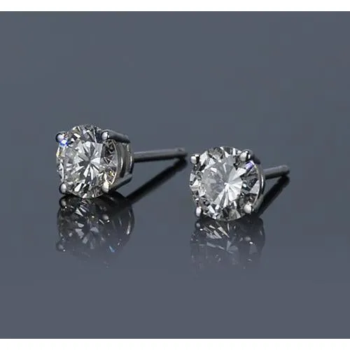Earrings GB Basket Setting 120 Carats Round Natural Earth Mined Diamond Stud Earring White Gold 14K Earrings GB Basket Setting 120 Carats Round Natural Earth Mined Diamond Stud Earring White Gold 14K