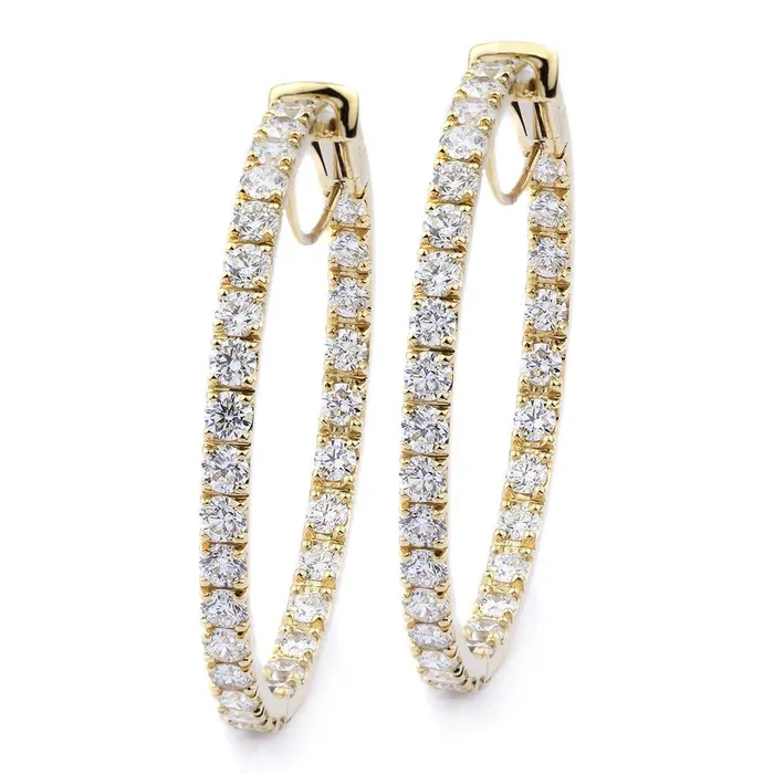 Earrings GB Prong Set 5 Carats F Vvs1 Natural Earth Mined Diamonds Ladies Hoop Earrings Gold 14K Earrings GB Prong Set 5 Carats F Vvs1 Natural Earth Mined Diamonds Ladies Hoop Earrings Gold 14K