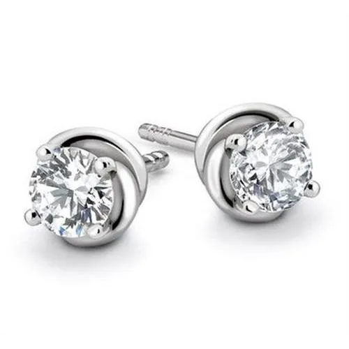 Earrings GB Real Natural Earth Mined Diamonds Studs Earrings 150 Carats 14K White Gold Earrings GB Real Natural Earth Mined Diamonds Studs Earrings 150 Carats 14K White Gold