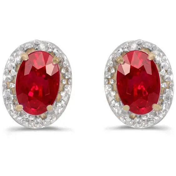 Earrings GB Red Ruby And Natural Earth Mined Diamond Stud Halo Earring Gold Jewelry 440 Carats Earrings GB Red Ruby And Natural Earth Mined Diamond Stud Halo Earring Gold Jewelry 440 Carats