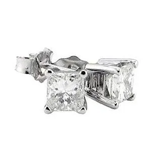 Earrings GB Stud Earrings 250 Ct Princess Natural Earth Mined Diamond White gold 14K Earrings GB Stud Earrings 250 Ct Princess Natural Earth Mined Diamond White gold 14K