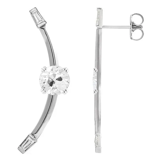 Earrings HarryChadEntcom Baguette Natural Diamond Cushion Old Miner Drop Earrings White Gold 5 Carats Earrings HarryChadEntcom Baguette Natural Diamond Cushion Old Miner Drop Earrings White Gold 5 Carats