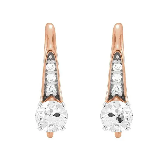 Earrings HarryChadEntcom Two Tone Gold Earrings 350 Ct Drop Oval Old Cut Mined Diamond Earrings HarryChadEntcom Two Tone Gold Earrings 350 Ct Drop Oval Old Cut Mined Diamond