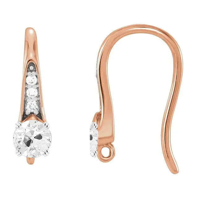Earrings HarryChadEntcom Two Tone Gold Earrings 350 Ct Drop Oval Old Cut Mined Diamond