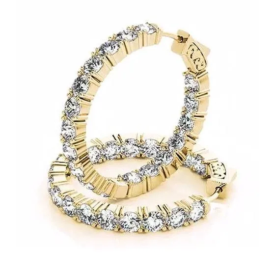 Earrings Hoop Natural Earth Mined Diamond Earrings 720 Carats Prong Setting Ladies Jewelry GB Earrings Hoop Natural Earth Mined Diamond Earrings 720 Carats Prong Setting Ladies Jewelry GB