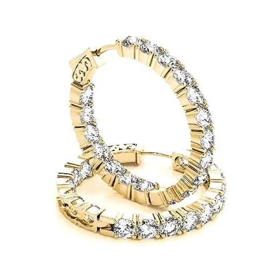 Earrings Hoop Natural Earth Mined Diamond Earrings 720 Carats Prong Setting Ladies Jewelry GB Earrings Hoop Natural Earth Mined Diamond Earrings 720 Carats Prong Setting Ladies Jewelry GB