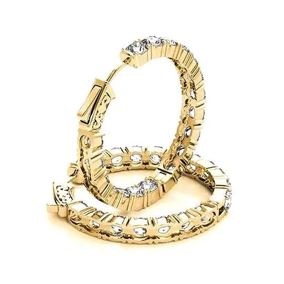 Earrings Hoop Natural Earth Mined Diamond Earrings 720 Carats Prong Setting Ladies Jewelry GB Earrings Hoop Natural Earth Mined Diamond Earrings 720 Carats Prong Setting Ladies Jewelry GB