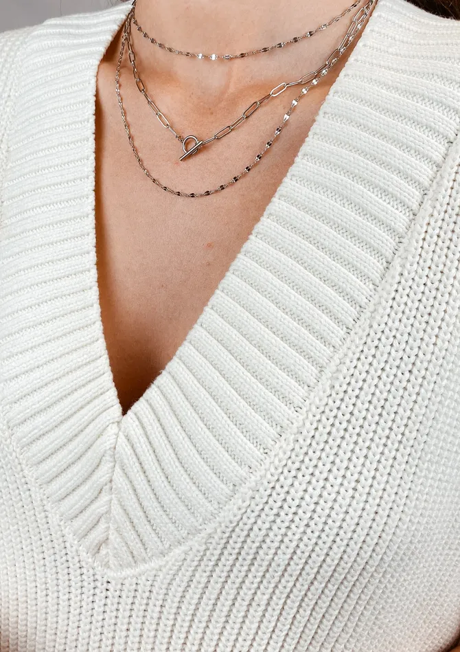 Flattened Rolo Chain Necklace Silver Hey Happiness Necklaces Flattened Rolo Chain Necklace Silver Hey Happiness Necklaces