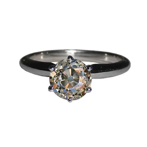 GB 125 Carat Old Mine Cut Natural Earth Mined Diamond Solitaire Ring Gold Rings GB 125 Carat Old Mine Cut Natural Earth Mined Diamond Solitaire Ring Gold Rings