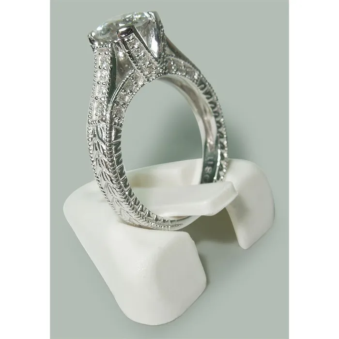 GB 175 Ct Round Natural Earth Mined Diamonds White Gold Solitaire With Accents Ring Rings