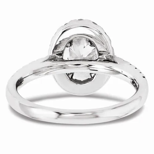 GB 180 Ct Natural Earth Mined Diamond Engagement Ring 14K White Gold Rings