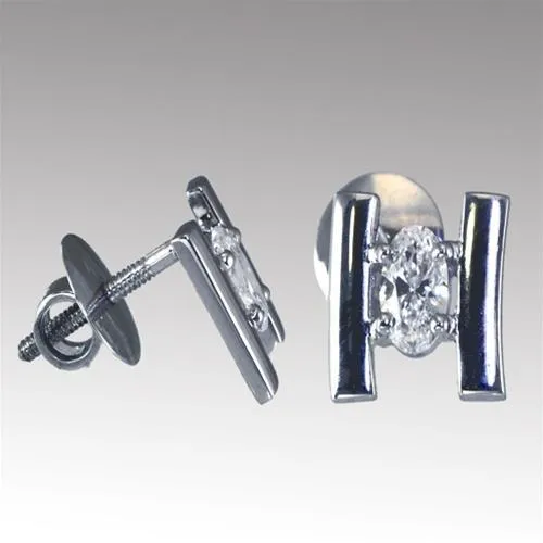 GB 1 Carat Oval Cut Natural Earth Mined Diamond Stud Earring 14K White Gold Earrings GB 1 Carat Oval Cut Natural Earth Mined Diamond Stud Earring 14K White Gold Earrings