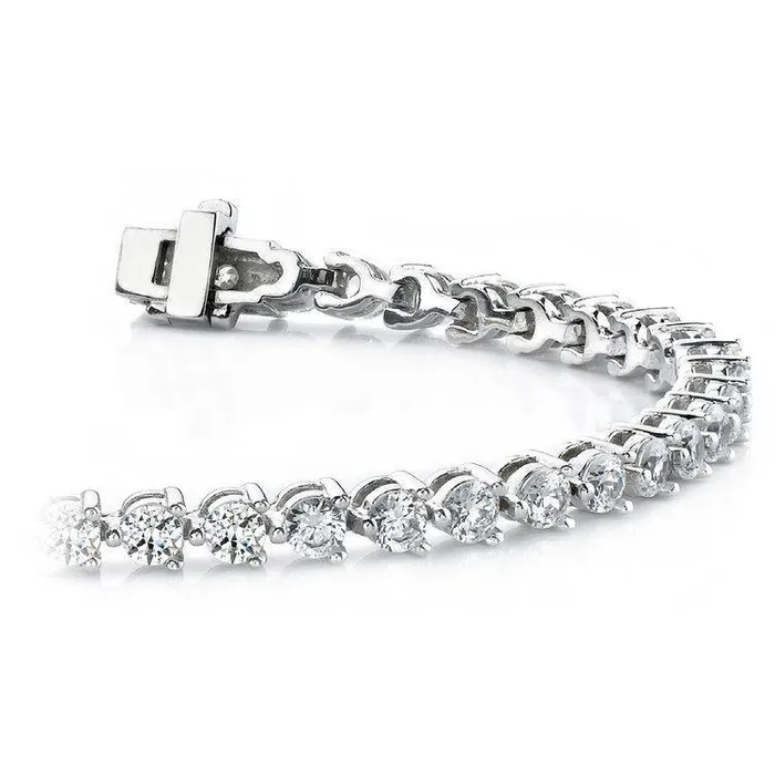 GB Bracelets 6 Ct Round Cut Natural Earth Mined Diamond Tennis Bracelet White Gold 14K Sparkling GB Bracelets 6 Ct Round Cut Natural Earth Mined Diamond Tennis Bracelet White Gold 14K Sparkling