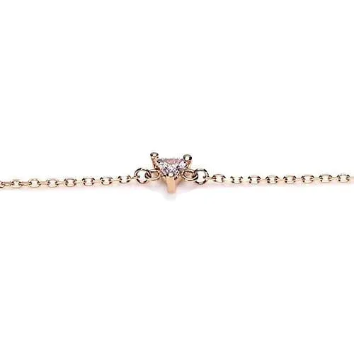 GB Bracelets Trilliant Shape Bracelet 1 Carat Center Stone Yellow Gold Jewelry Natural Earth Mined Diamond