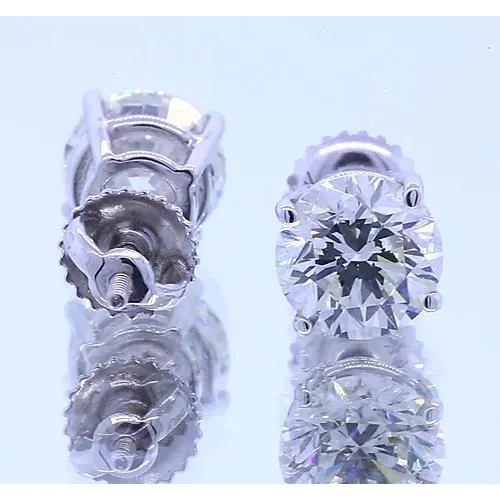 GB Earrings 150 Carats Natural Earth Mined Diamond Stud Earring Four Prong White Gold 14K GB Earrings 150 Carats Natural Earth Mined Diamond Stud Earring Four Prong White Gold 14K