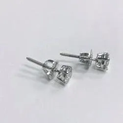 GB Earrings 1 Carat Round Natural Earth Mined Diamond Stud Earrings