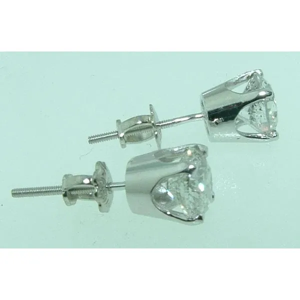 GB Earrings 2 Carats Natural Earth Mined Diamond Studs Earrings Crown Setting Women Jewelry Round