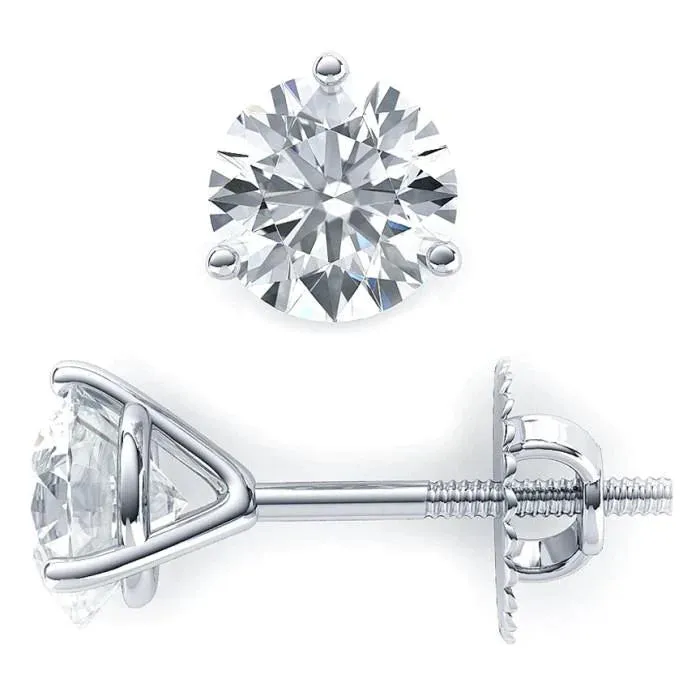 GB Earrings 4 Ct Natural Earth Mined Diamond Screw Backs Earrings