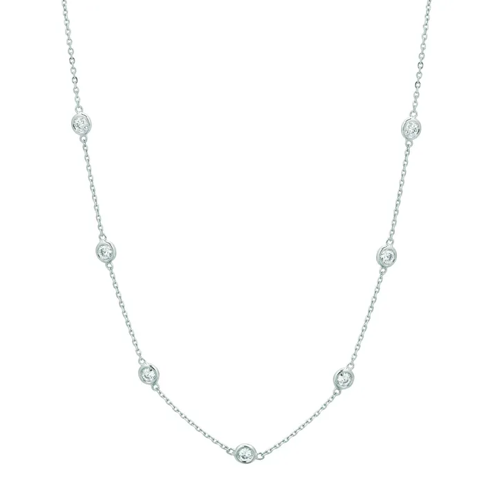 GB Necklaces Natural Earth Mined Diamond Half Way Around Chain Necklace 150 Carats 14K White Gold GB Necklaces Natural Earth Mined Diamond Half Way Around Chain Necklace 150 Carats 14K White Gold