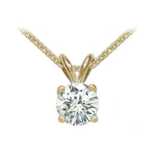 GB Necklaces Natural Earth Mined Diamond Solitaire Pendant With Chain 150 Ct Yellow Gold Necklace GB Necklaces Natural Earth Mined Diamond Solitaire Pendant With Chain 150 Ct Yellow Gold Necklace