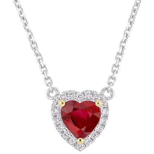 GB Necklaces Two Tone Gold 14K 565 Carats Ruby Natural Earth Mined Diamonds Pendant Necklace New GB Necklaces Two Tone Gold 14K 565 Carats Ruby Natural Earth Mined Diamonds Pendant Necklace New