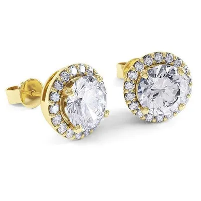 GB Prong Set 550 Carats Round Genuine Natural Earth Mined Diamond Women Stud Halo Earrings Earrings GB Prong Set 550 Carats Round Genuine Natural Earth Mined Diamond Women Stud Halo Earrings Earrings