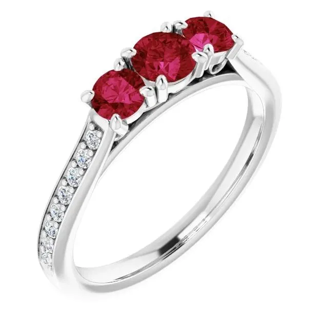GB Rings 110 Carats Burma Ruby Natural Earth Mined Diamond Accented Ring 14K White Gold New GB Rings 110 Carats Burma Ruby Natural Earth Mined Diamond Accented Ring 14K White Gold New