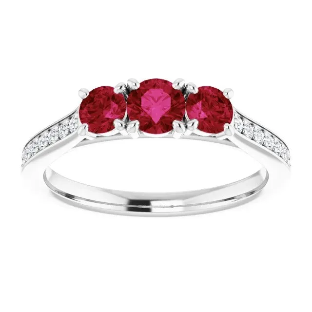 GB Rings 110 Carats Burma Ruby Natural Earth Mined Diamond Accented Ring 14K White Gold New GB Rings 110 Carats Burma Ruby Natural Earth Mined Diamond Accented Ring 14K White Gold New