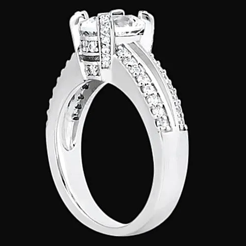 GB Rings 151 Carats Oval Round Engagement Natural Earth Mined Diamond Ring Pave Set Jewelry