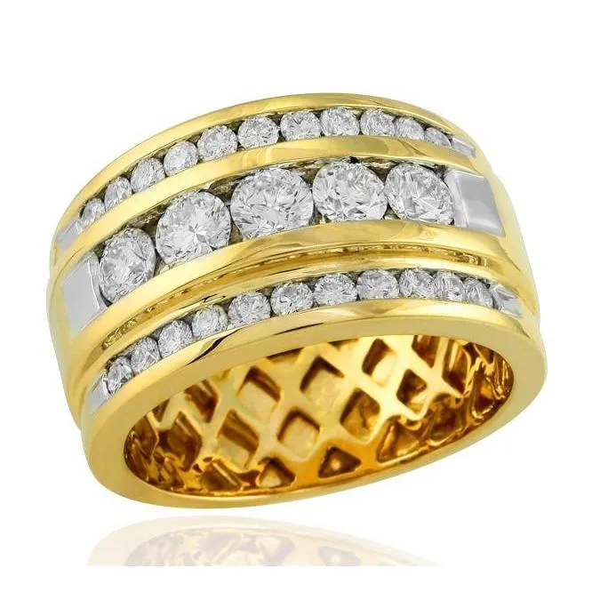 GB Rings 14K Yellow Gold 2 Ct Mens Natural Earth Mined Diamond Ring Jewelry New GB Rings 14K Yellow Gold 2 Ct Mens Natural Earth Mined Diamond Ring Jewelry New